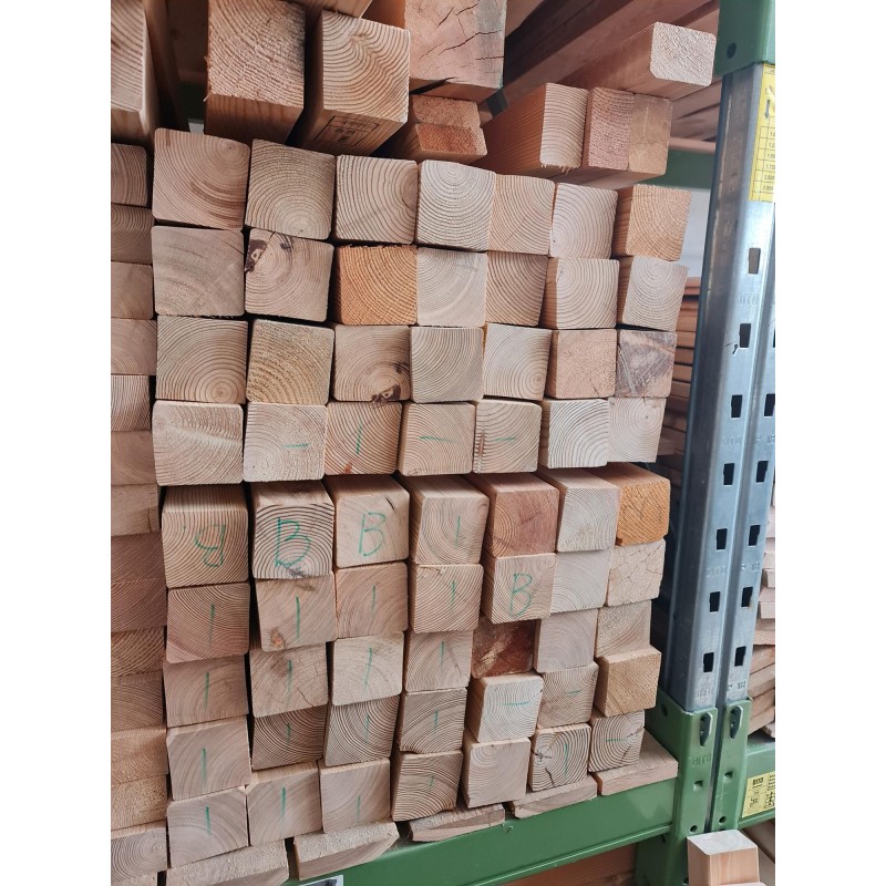 Restposten / Kantholz 70x70mm - Kanten gefast (abgerundet) - Sibirische Lärche