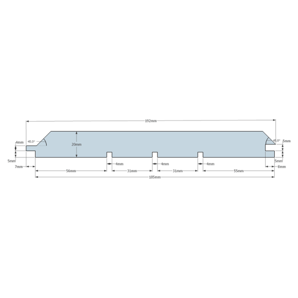 Restposten / Faseprofil 20x185mm Sibirische Lärche
