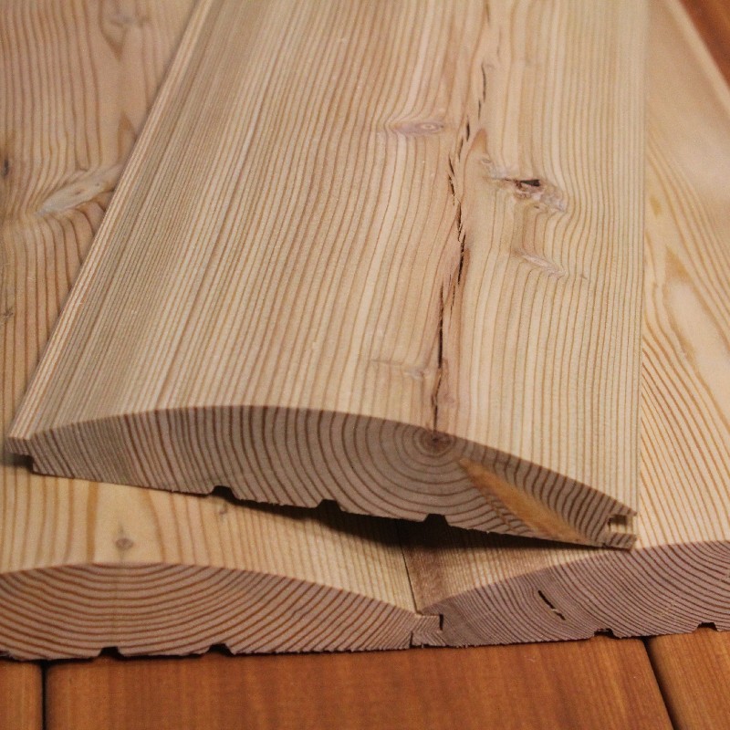 B-Sortierung / Blockhausprofil Profilholz 32x113mm Sibirische Lärche